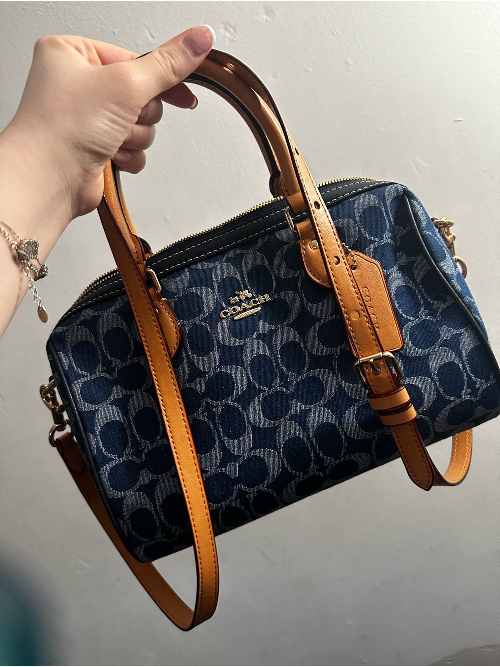 COACH Rowan Large Satchel Bag In Signature denim